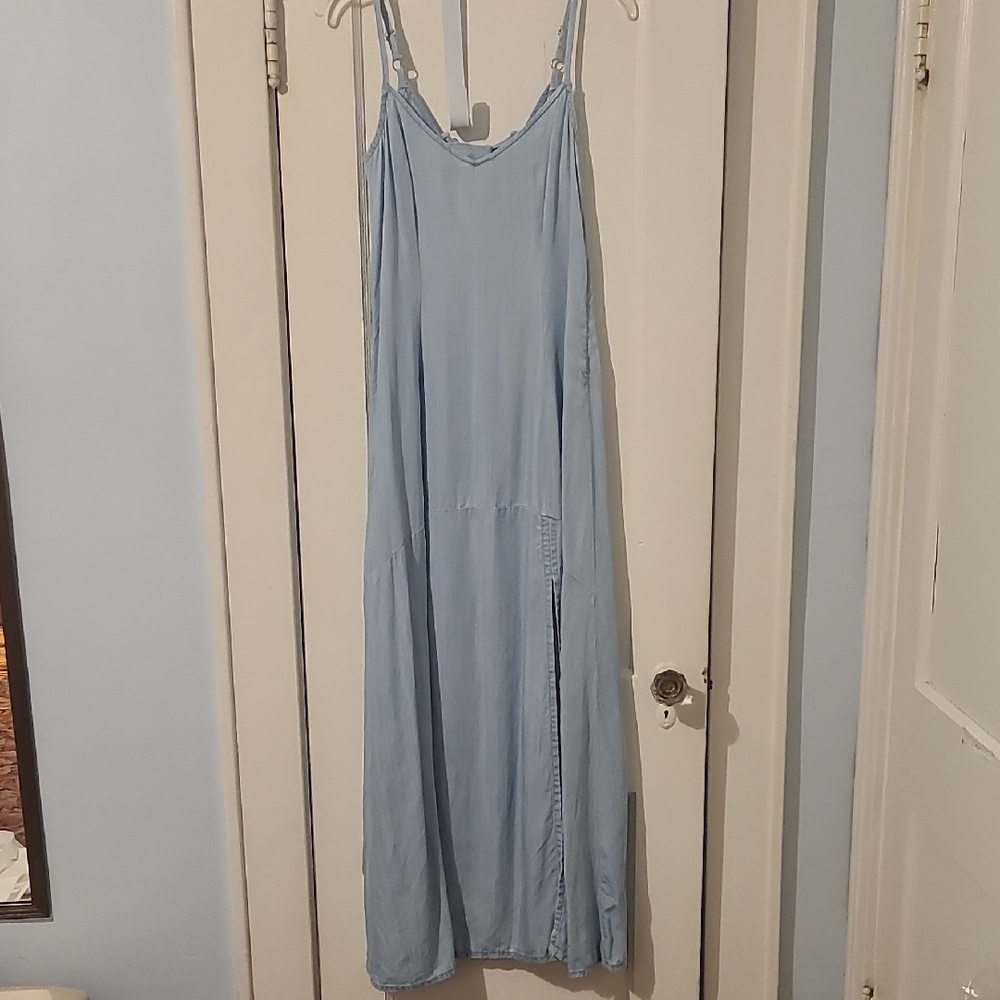 White House Black Market Light Jean Blue Maxi Dress